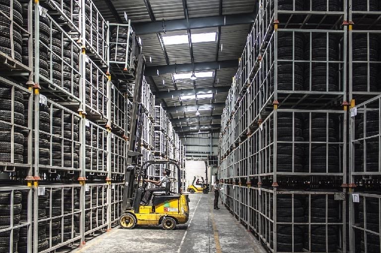 Image of forklift in warehouse