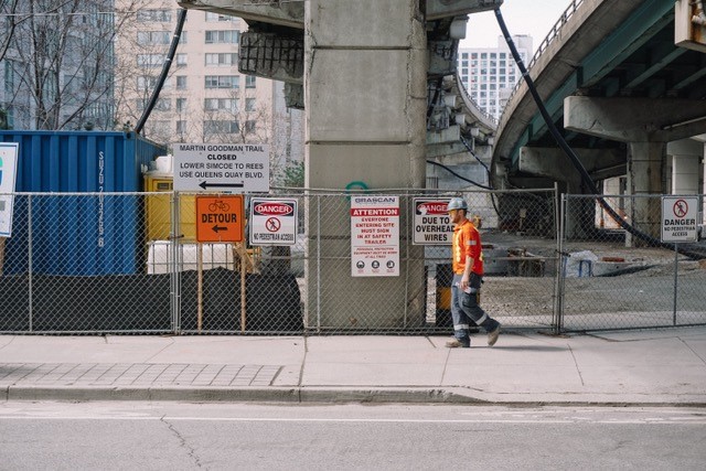 Image of forklift in workplace safety repair station