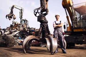 Worker safe in recycle yard